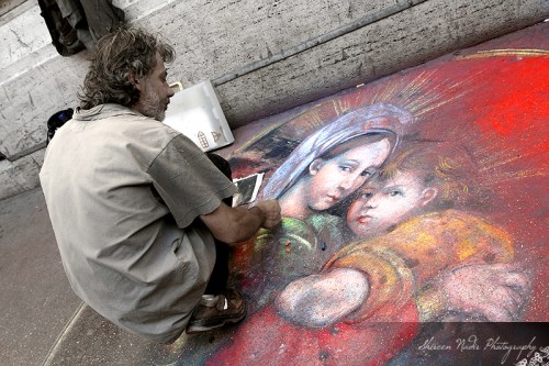 Rome sidewalk art
