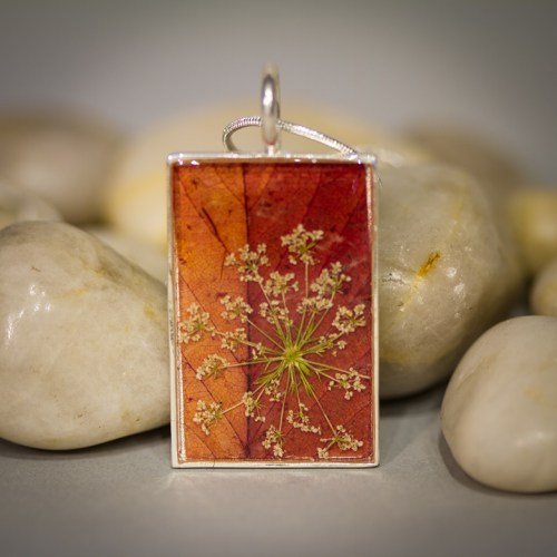 Real Autumn Leaves and Queen Anne's Lace