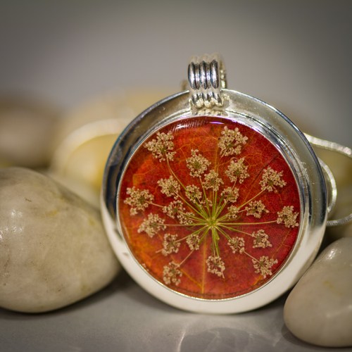 Real Autumn Leaves and Queen Anne's Lace