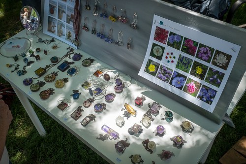 Our pretty, colourful table full of goodies!
