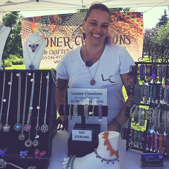 Pam, of Looner Creations, where Tito and I both bought chainmail bracelets. We love them!